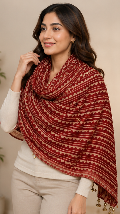 Desert Rhythm | Ajrakh Cotton Stole