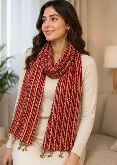 Desert Rhythm | Ajrakh Cotton Stole