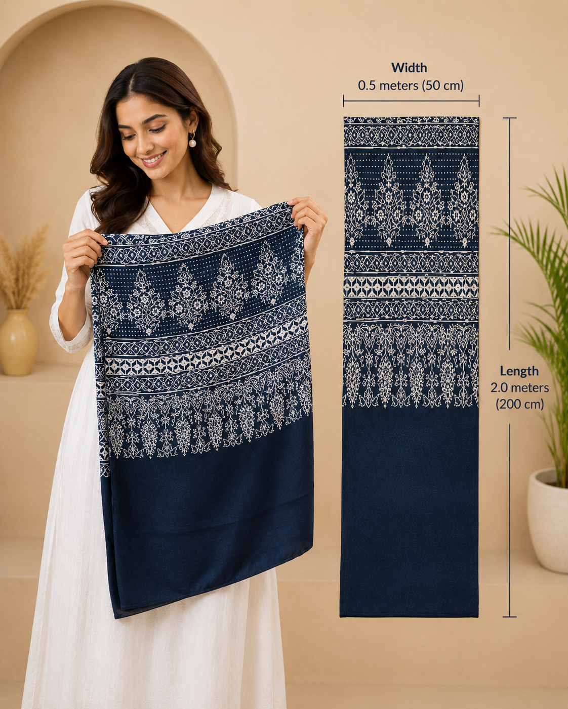 Royal Flora | Mushroom Silk Stole