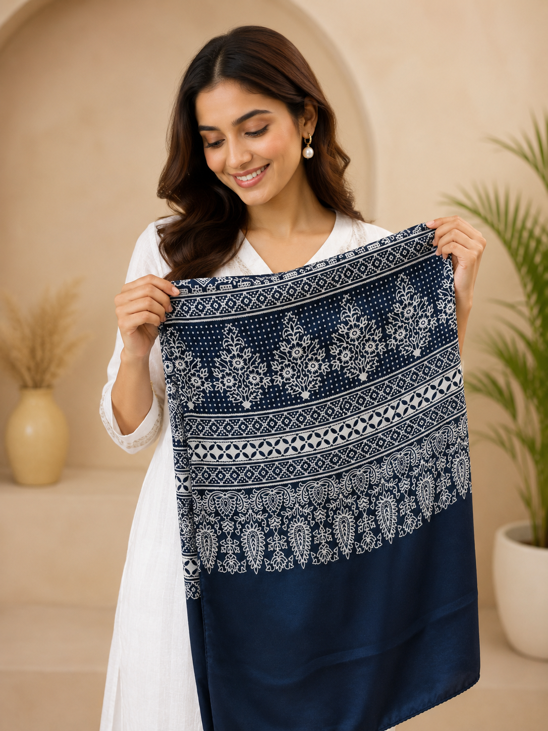 Royal Flora | Mushroom Silk Stole