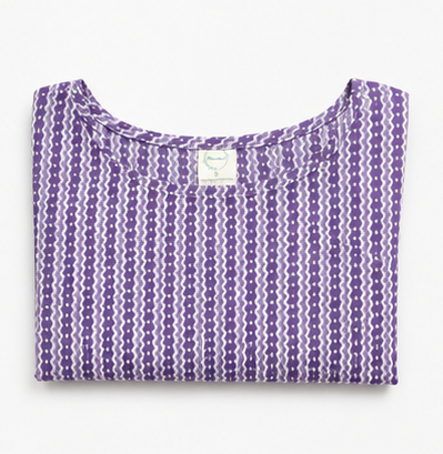 Heritage Stripe Purple Cotton Top