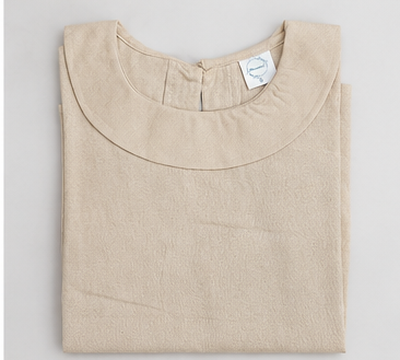 Women's Contemporary Beige Linen Top | Peter Pan Collar | Mannokriti