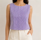 Heritage Stripe Purple Cotton Top