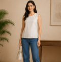 Classic Linen Sleeveless Top