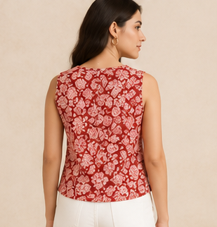 Botanical Floral Cotton Top